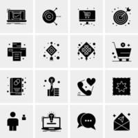 16 iconos de negocios universales vector ilustración de icono creativo para usar en proyectos relacionados con la web y dispositivos móviles