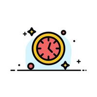 ver reloj tiempo negocio línea plana icono lleno vector banner plantilla