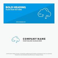 Cloud Computing Link Data SOlid Icon Website Banner and Business Logo Template vector