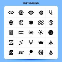 Solid 25 Cryptocurrency Icon set Vector Glyph Style Design Black Icons Set Web and Mobile Business ideas design Vector Illustration