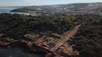 Luftaufnahme der antiken Stadt Tipaza, Algerien video