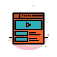 Video Video Player Web Website Abstract Flat Color Icon Template vector