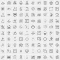 Set of 100 Creative Business Line Icons vector