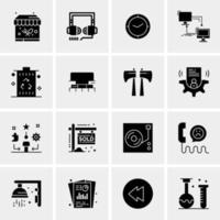 16 iconos de negocios universales vector ilustración de icono creativo para usar en proyectos relacionados con la web y dispositivos móviles