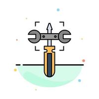 Setting Gear Wrench Screw Abstract Flat Color Icon Template vector