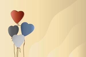 nice gradient background wallpaper with colorful love or heart shaped balloons vector