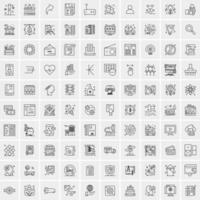 Set of 100 Creative Business Line Icons vector