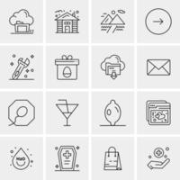 16 Universal Business Icons Vector Creative Icon Illustration to use in web and Mobile Related project