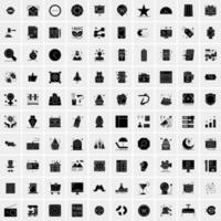Set of 100 Universal Solid Icons vector