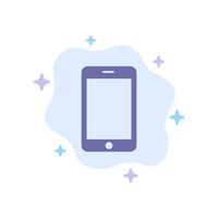 Cell Mobile Phone Call Blue Icon on Abstract Cloud Background vector