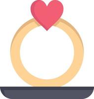 anillo corazón propuesta color plano icono vector icono banner plantilla