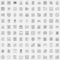 Set of 100 Creative Business Line Icons vector