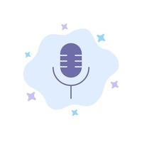 Mic Microphone Sound Show Blue Icon on Abstract Cloud Background vector
