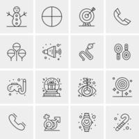 16 iconos de negocios universales vector ilustración de icono creativo para usar en proyectos relacionados con la web y dispositivos móviles