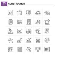 25 Construction icon set vector background