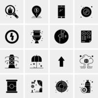 16 iconos de negocios universales vector ilustración de icono creativo para usar en proyectos relacionados con la web y dispositivos móviles