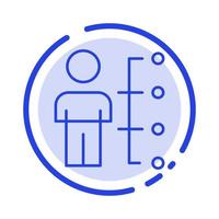 Skills Abilities Employee Human Man People Blue Dotted Line Line Icon vector