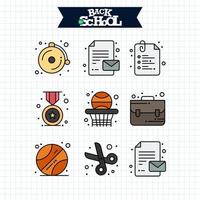 Back to School icon. Education and Learning line icons set. vector