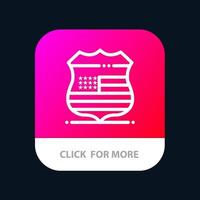 Shield Sign Usa Security Mobile App Button Android and IOS Line Version vector