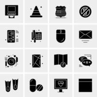 16 iconos de negocios universales vector ilustración de icono creativo para usar en proyectos relacionados con la web y dispositivos móviles