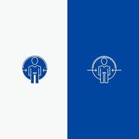 Man User Login Id Identity Line and Glyph Solid icon Blue banner Line and Glyph Solid icon Blue banner vector