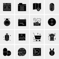 16 iconos de negocios universales vector ilustración de icono creativo para usar en proyectos relacionados con la web y dispositivos móviles