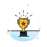 Cup Medal Prize Trophy Abstract Flat Color Icon Template vector