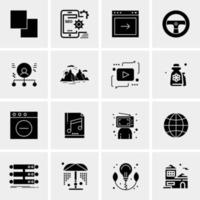 16 iconos de negocios universales vector ilustración de icono creativo para usar en proyectos relacionados con la web y dispositivos móviles