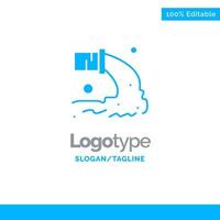 Pipe Pollution Radioactive Sewage Waste Blue Solid Logo Template Place for Tagline vector