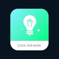 Bulb Idea Science Mobile App Button Android and IOS Glyph Version vector