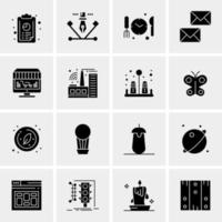 16 iconos de negocios universales vector ilustración de icono creativo para usar en proyectos relacionados con la web y dispositivos móviles