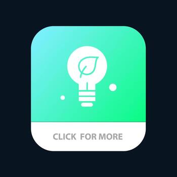 ecología medio ambiente idea verde botón de aplicación móvil versión de glifo de android e ios vector