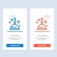 Cleaning Improvement Plunger  Blue and Red Download and Buy Now web Widget Card Template vector