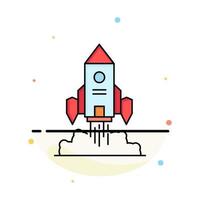 Rocket spaceship startup launch Game Flat Color Icon Vector