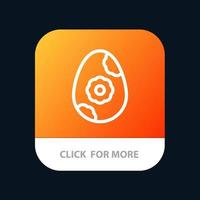 Egg Easter Flower Mobile App Button Android and IOS Line Version vector