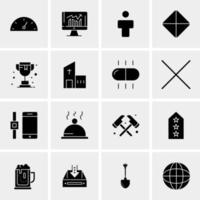 16 iconos de negocios universales vector ilustración de icono creativo para usar en proyectos relacionados con la web y dispositivos móviles