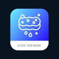 Clean Cleaning Sponge Wash Mobile App Button Android and IOS Line Version vector