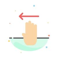 Finger Four Gesture Left Abstract Flat Color Icon Template vector