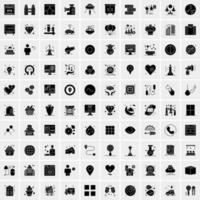 Set of 100 Universal Solid Icons vector
