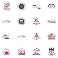 happy fathers day 16 Black and Pink text design Vector calligraphy Typography poster Usable as background Editable Vector Design Elements