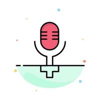 Microphone Record Abstract Flat Color Icon Template vector