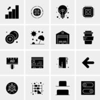 16 iconos de negocios universales vector ilustración de icono creativo para usar en proyectos relacionados con la web y dispositivos móviles