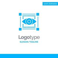 Visual View Sketching Eye Blue Business Logo Template vector