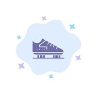 Boot Ice Skate Skates Skating Blue Icon on Abstract Cloud Background vector