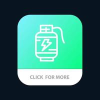 Accumulator Battery Power Charge Mobile App Button Android and IOS Line Version vector