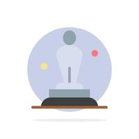 Academy Award Oscar Statue Trophy Abstract Circle Background Flat color Icon vector