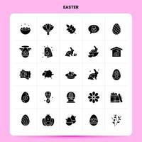 sólido 25 conjunto de iconos de pascua diseño de estilo de glifo vectorial conjunto de iconos negros diseño de ideas de negocios web y móvil ilustración vectorial vector