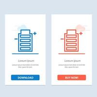 Battery Ecology Energy Environment  Blue and Red Download and Buy Now web Widget Card Template vector