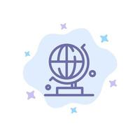World Globe Science Blue Icon on Abstract Cloud Background vector