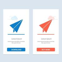 Paper Paper plane Plane  Blue and Red Download and Buy Now web Widget Card Template vector